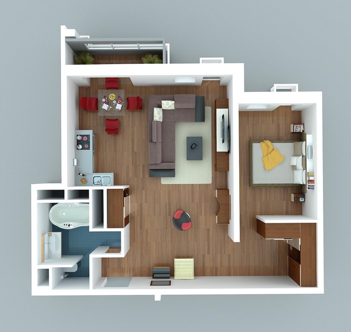 10 mẫu căn hộ một phòng ngủ với thiết kế &quot;chuẩn chỉnh&quot; - Ảnh 5.