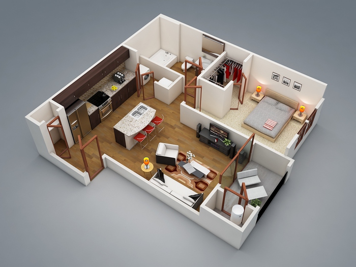10 mẫu căn hộ một phòng ngủ với thiết kế &quot;chuẩn chỉnh&quot; - Ảnh 1.