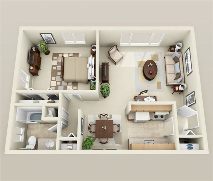 10 mẫu căn hộ một phòng ngủ với thiết kế &quot;chuẩn chỉnh&quot; - Ảnh 6.