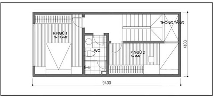 Cải tạo nhà 39m², khắc phục điểm yếu là ban công quá rộng nhưng phòng ngủ lại nhỏ - Ảnh 2.