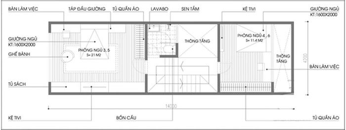 Cách thiết kế và bố trí nội thất cho nhà phố có 6 phòng ngủ - Ảnh 3.
