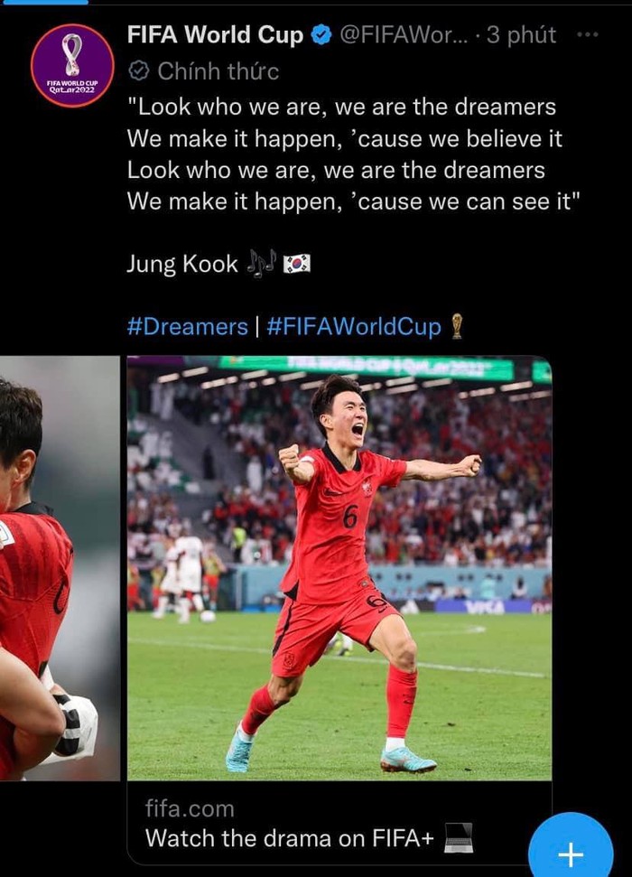 Dreamers của Jungkook (BTS) gây “bão” sau khi Hàn Quốc thắng Bồ Đào Nha tại World Cup 2022  - Ảnh 4.