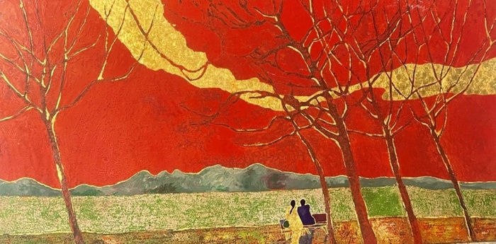 &quot;Sợi nắng cuối ngày&quot;, tranh sơn mài của Hồ Thị Xuân Thu