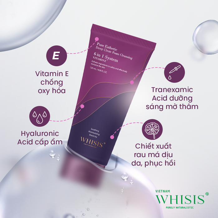 Sạch da, sáng mịn cùng sữa rửa mặt WHISIS  bổ sung Vitamin E - Ảnh 2.