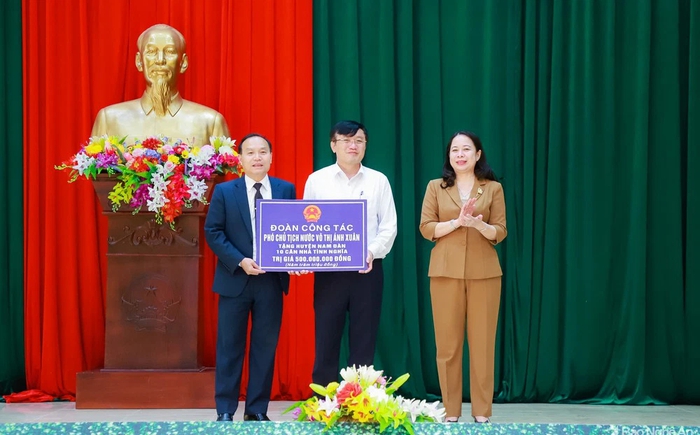 Phó Chủ tịch nước Võ Thị Ánh Xuân thăm, tặng quà tại Nghệ An - Ảnh 2.