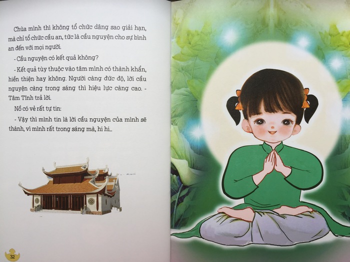 Hình ảnh minh họa trong bộ sách &quot;Mẹ kể con nghe - Chuyện chùa Việt&quot;