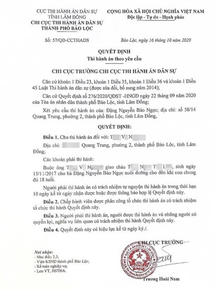 Chi cục Thi hành án Bảo Lộc đề nghị truy cứu hình sự người cha giấu con gái sau ly hôn  - Ảnh 2.