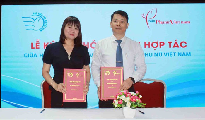 Báo Phụ nữ Việt Nam và Học viện Phụ nữ Việt Nam ký kết thỏa thuận hợp tác - Ảnh 4.