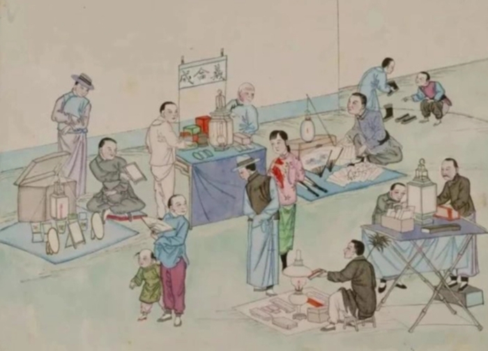 Bộ tranh cổ Trung Quốc khắc họa tập tục “vui chơi giải trí” của dân thành thị Bắc Kinh vào 100 năm trước - Ảnh 1.
