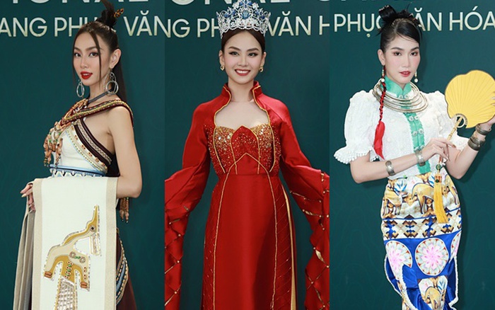 Dàn Hoa hậu Vbiz trong đêm thi trang phục dân tộc của Miss Grand Vietnam Báo Phụ Nữ Việt Nam