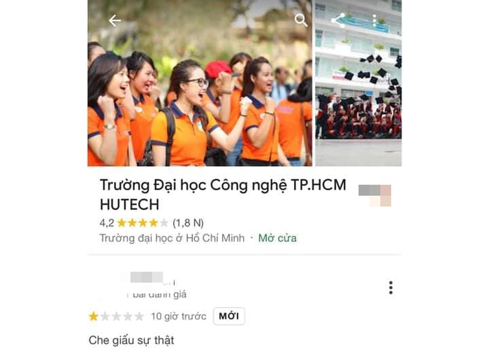 Trường Đại học lên tiếng xin dân mạng ngừng đánh giá 1 sao vì bị nhận nhầm là trường HUFLIT - Ảnh 2.