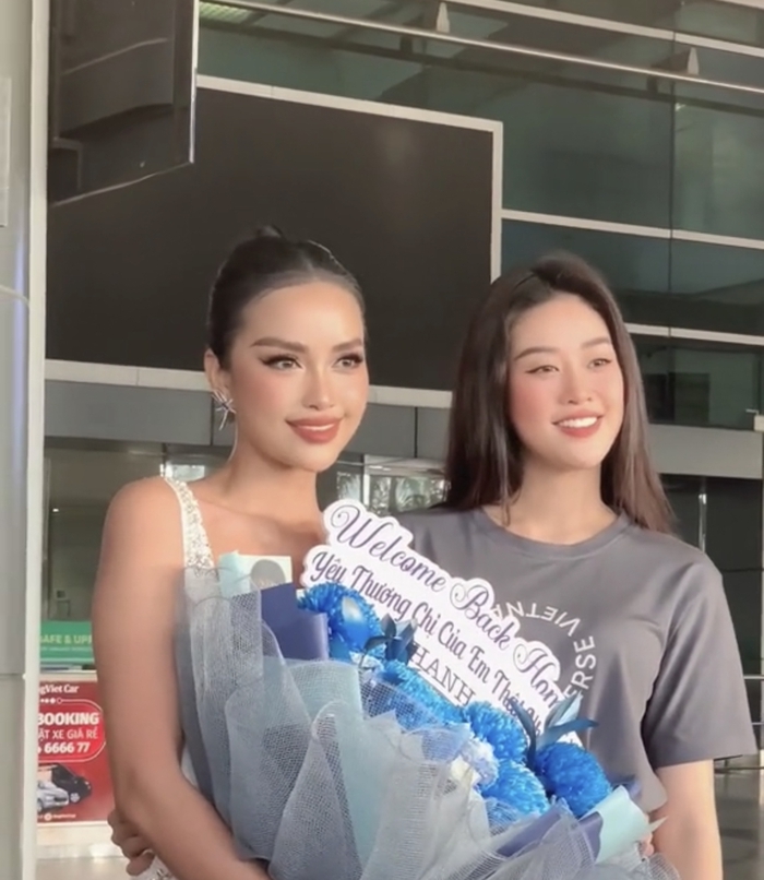 Khánh Vân nhắn nhủ xúc động, Kim Duyên đến đón Ngọc Châu sau hành trình Miss Universe  - Ảnh 1.