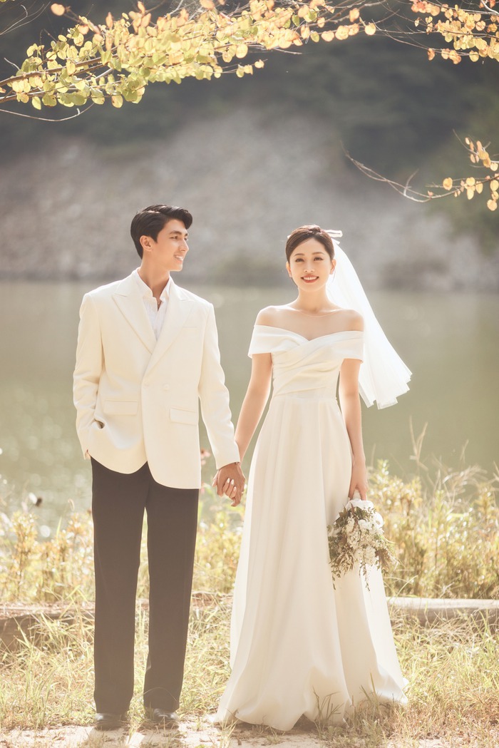 Bộ ảnh cưới đẹp như mơ tại Hàn Quốc lần đầu được Bình An - Phương Nga hé lộ - Ảnh 4.