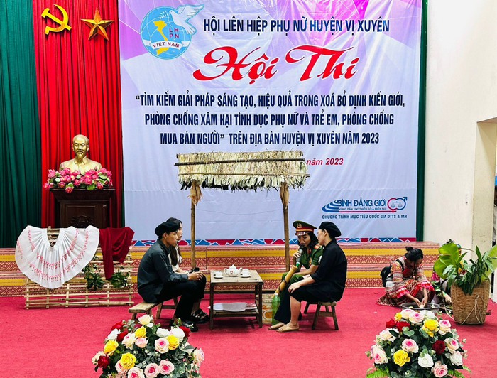 Hà Giang: Sôi nổi hội thi xóa bỏ định kiến giới - Ảnh 1.