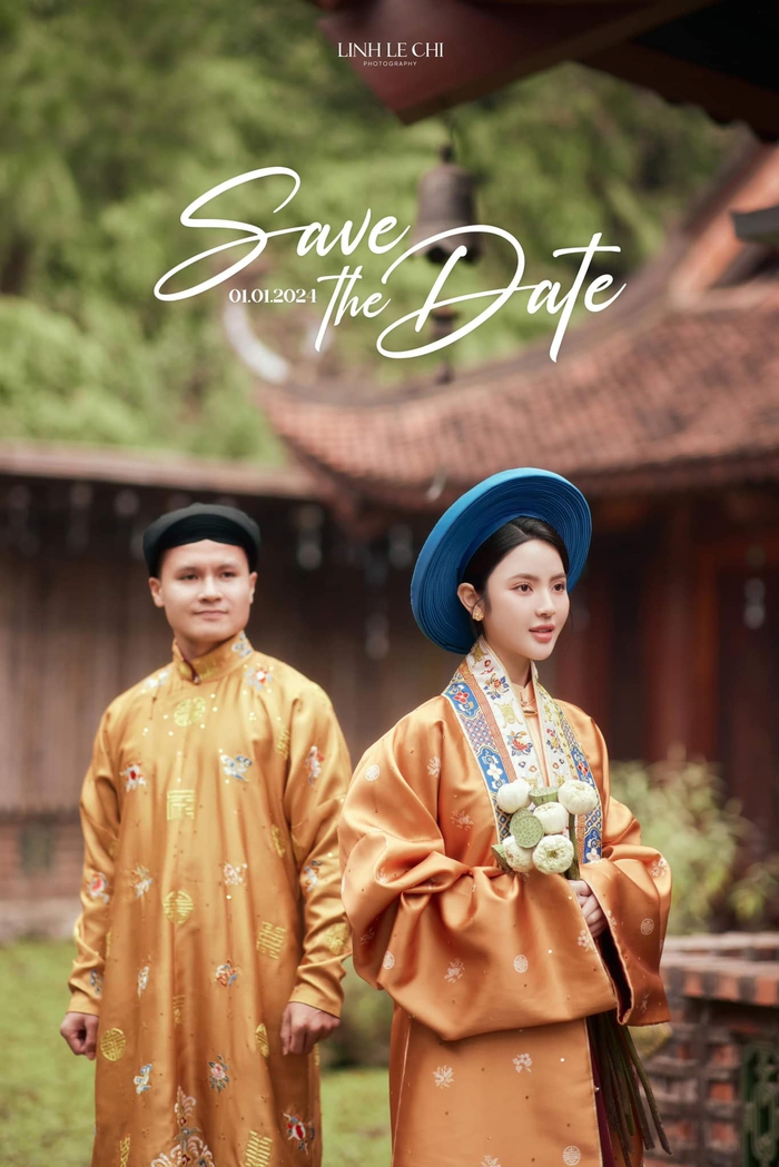 Xuất hiện bức ảnh cưới đầu tiên của Quang Hải - Chu Thanh Huyền, cô dâu đẹp hút hồn trong bộ cổ phục- Ảnh 1.