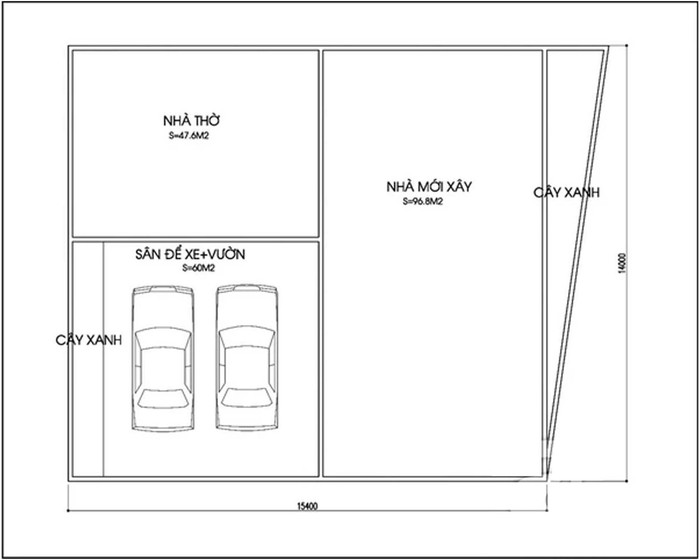Tư vấn thiết kế và bố trí nội thất nhà 1 tầng trên mảnh đất hình thang - Ảnh 1.
