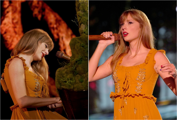 “Rắn chúa” Taylor Swift diện loạt trang phục tái hiện lại hành trình âm nhạc trên sân khấu The Eras Tour - Ảnh 4.