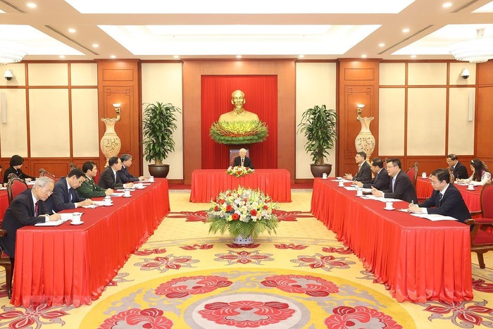 Tổng Bí thư Nguyễn Phú Trọng điện đàm cấp cao với Tổng thống Hoa Kỳ - Ảnh 1.
