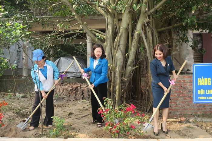 Phụ nữ đất Cảng trồng cây xanh góp phần xây dựng nông thôn mới, đô thị văn minh - Ảnh 1.