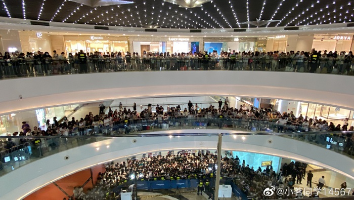 Triệu Lệ Dĩnh khiến trung tâm thương mại náo loạn vì quá đông fan hâm mộ  - Ảnh 1.