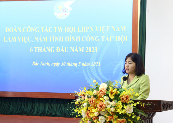 Hội LHPN Việt Nam làm việc về công tác Hội 6 tháng đầu năm 2023 tại Bắc Ninh - Ảnh 1.