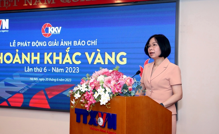Tổng Giám đốc Thông tấn xã Việt Nam Vũ Việt Trang phát biểu