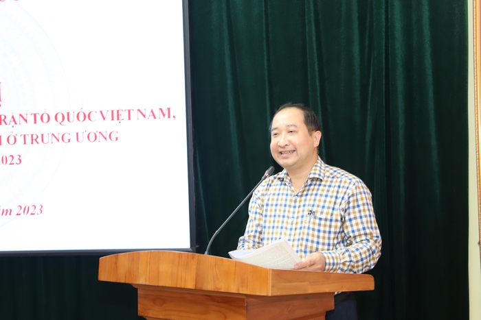 Hội nghị Giao ban công tác dân vận của MTTQ Việt Nam, các tổ chức chính trị - xã hội ở trung ương 6 tháng đầu năm 2023 - Ảnh 1.
