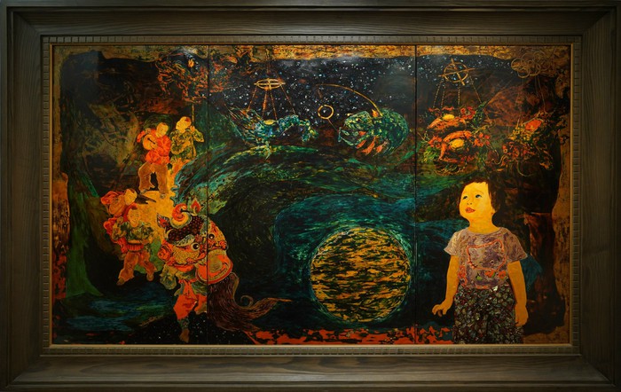 Bức tranh &quot;Bóng trăng thu&quot; của họa sĩ Hoàng Hữu Vân