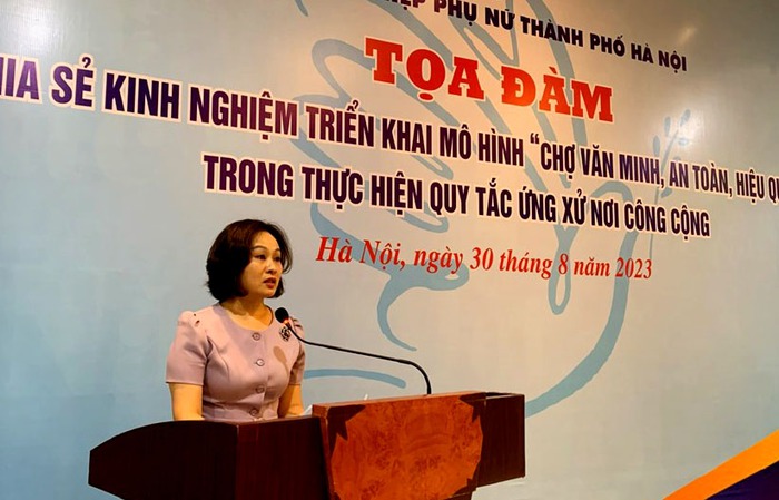 Hà Nội: Hội viên phụ nữ chia sẻ kinh nghiệm ứng xử Chợ văn minh - an toàn - hiệu quả - Ảnh 1.