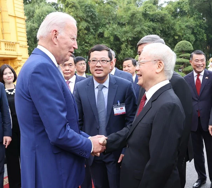 Hình ảnh Tổng Bí thư Nguyễn Phú Trọng chủ trì Lễ đón chính thức Tổng thống Joe Biden - Ảnh 4.