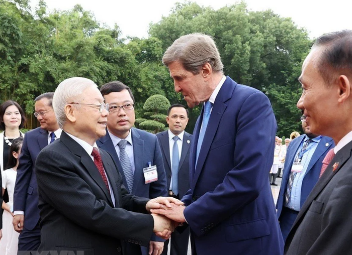 Hình ảnh Tổng Bí thư Nguyễn Phú Trọng chủ trì Lễ đón chính thức Tổng thống Joe Biden - Ảnh 6.