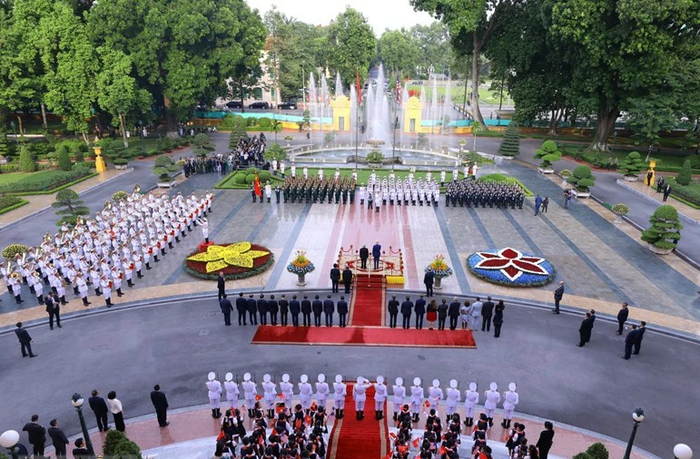 Hình ảnh Tổng Bí thư Nguyễn Phú Trọng chủ trì Lễ đón chính thức Tổng thống Joe Biden - Ảnh 3.