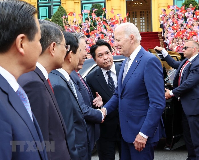 Hình ảnh Tổng Bí thư Nguyễn Phú Trọng chủ trì Lễ đón chính thức Tổng thống Joe Biden - Ảnh 5.