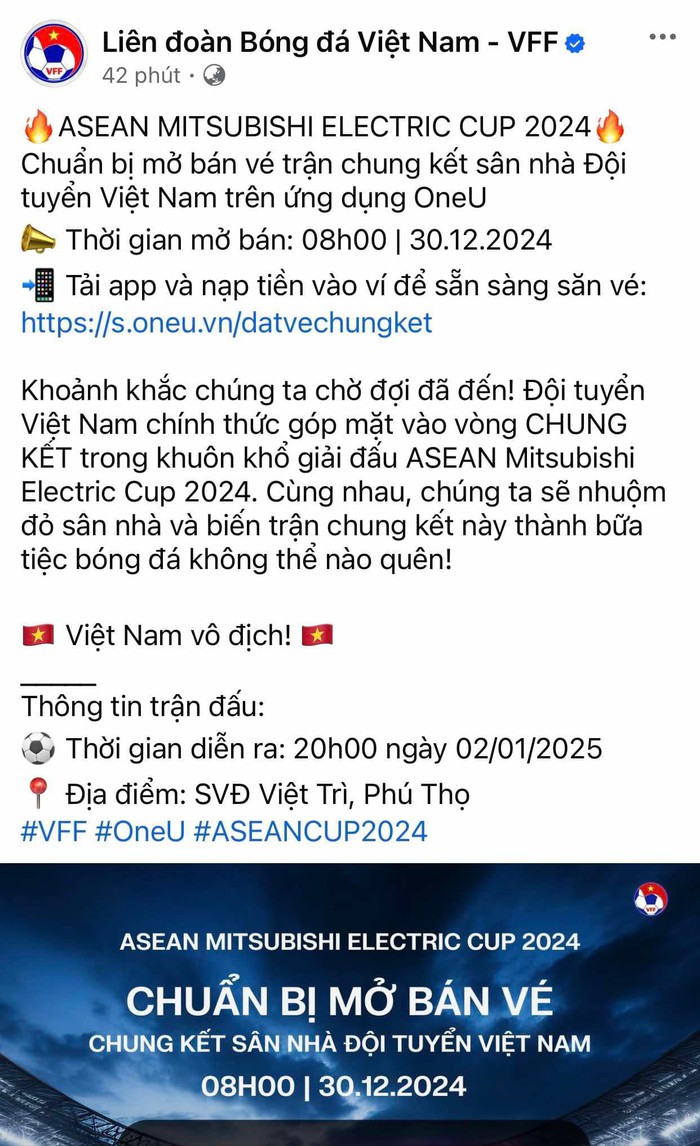 Ứng dụng bán vé chung kết ASEAN Cup 2024 "sập" ngay sau thông báo mở bán - Ảnh 1.