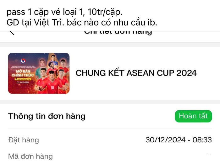 Vé xem chung kết ASEAN Cup 2024 được hét giá 10 triệu đồng 1 cặp trên "chợ đen online"- Ảnh 3.