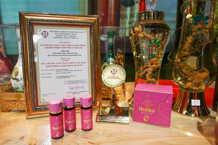 Collagen Noliko+ là một trong những sản phẩm của Sâm Ngọc Linh K5 nhận được giải thưởng Sản phẩm vàng vì sức khỏe cộng đồng 2023