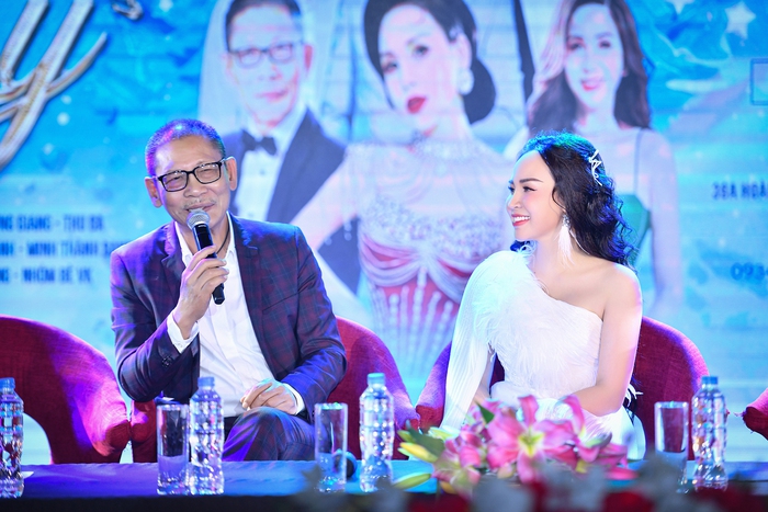 NSND Đức Long và ca sĩ Nguyễn Khánh Ly trong buổi gặp gỡ báo chí giới thiệu đêm nhạc &quot;Ly&quot;
