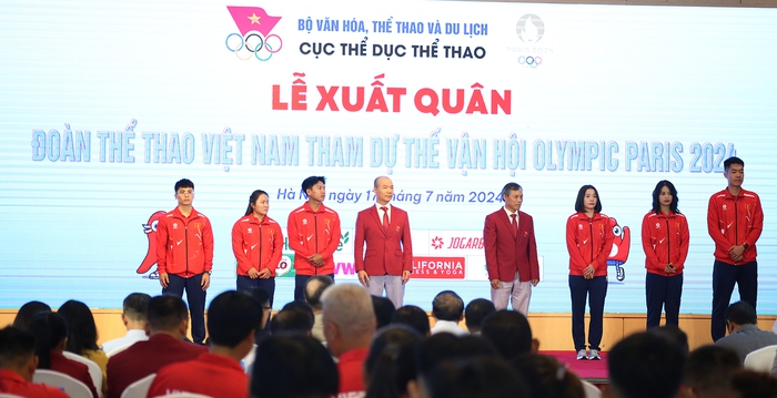 Lễ xuất quân Đoàn thể thao Việt Nam tham dự Olympic Paris 2024: Quyết tâm giành huy chương- Ảnh 2.