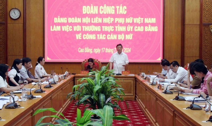 Đảng đoàn Hội LHPN Việt Nam làm việc với Tỉnh ủy Cao Bằng về công tác cán bộ nữ- Ảnh 1.