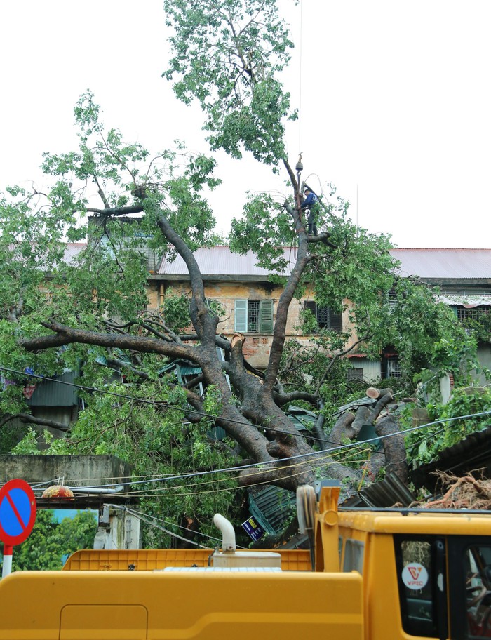 Hà Nội: Người dân trợ giúp lực lượng chức năng khắc phục hậu quả của bão số 3- Ảnh 5.