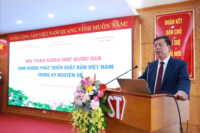 PGS.TS. Vũ Trọng Lâm, Giám đốc - Tổng Biên tập Nhà xuất bản Chính trị quốc gia Sự thật cho rằng, trong bối cảnh mới, ngành xuất bản đã tích cực, chủ động đổi mới, sáng tạo để phát triển. Ảnh: BTC PGS.TS. Vũ Trọng Lâm, Giám đốc - Tổng Biên tập Nhà xuất bản Chính trị quốc gia Sự thật cho rằng, trong bối cảnh mới, ngành xuất bản đã tích cực, chủ động đổi mới, sáng tạo để phát triển. Ảnh: BTC