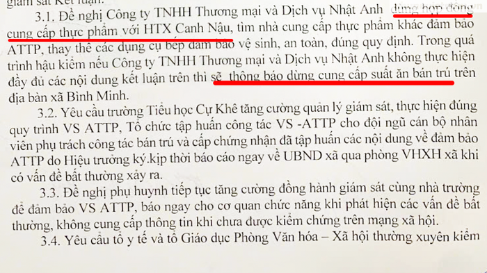 Hà Nội: Tiếp tục tổ chức ăn bán trú sau 1 ngày phát hiện dùng Hà Nội: Tiếp tục tổ chức ăn bán trú sau 1 ngày phát hiện dùng