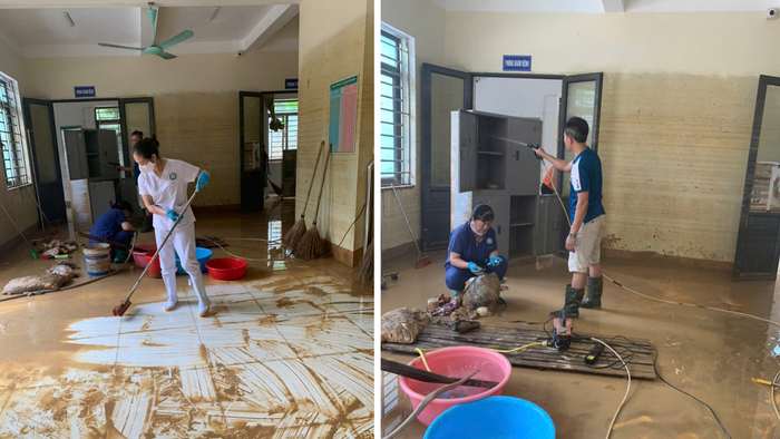 Cán bộ y tế Thái Nguyên hỗ trợ khử khuẩn, chăm sóc sức khỏe người dân sau lũ- Ảnh 1. Cán bộ y tế Thái Nguyên hỗ trợ khử khuẩn, chăm sóc sức khỏe người dân sau lũ- Ảnh 1.