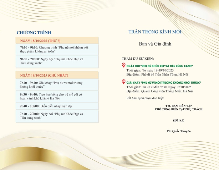 Mời bạn tham dự Ngày hội "Phụ nữ Khỏe Đẹp & Tiêu dùng xanh" và Giải chạy "Vì môi trường không khói thuốc"- Ảnh 1. Mời bạn tham dự Ngày hội "Phụ nữ Khỏe Đẹp & Tiêu dùng xanh" và Giải chạy "Vì môi trường không khói thuốc"- Ảnh 1.