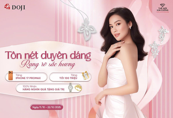 Mừng ngày 20/10, Doji và Thế Giới Kim Cương tặng tới 100 triệu và iPhone 17 Promax- Ảnh 4. Mừng ngày 20/10, Doji và Thế Giới Kim Cương tặng tới 100 triệu và iPhone 17 Promax- Ảnh 4.