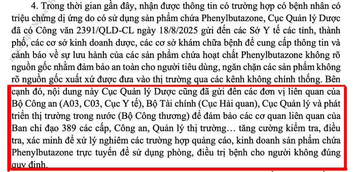 Bài 3: Cục Quản lý Dược: Chào bán sản phẩm chứa Phenylbutazone như thuốc điều trị là hành vi vi phạm pháp luật nghiêm trọng- Ảnh 2.