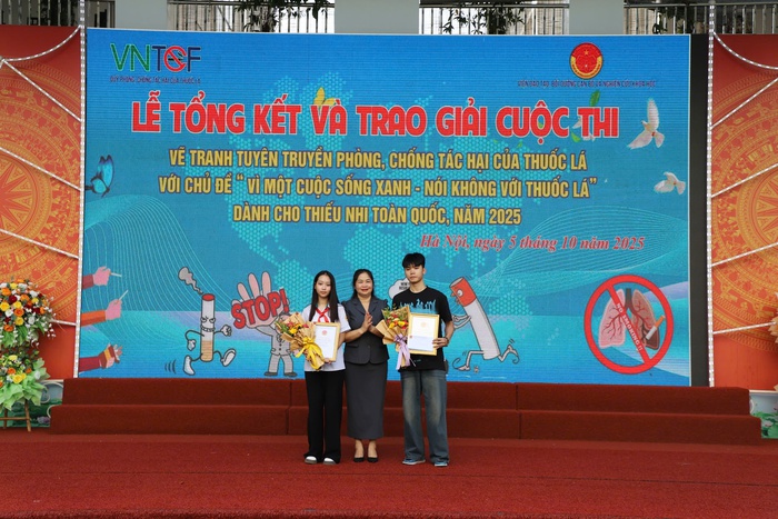 Trao giải 2 cuộc thi dành cho thiếu nhi toàn quốc về phòng chống tác hại của thuốc lá - Ảnh 2.