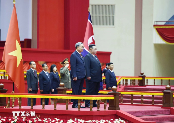 Lễ đón trọng thể Tổng Bí thư Tô Lâm thăm cấp Nhà nước tới Cộng hòa Dân chủ Nhân dân Triều Tiên- Ảnh 2. Lễ đón trọng thể Tổng Bí thư Tô Lâm thăm cấp Nhà nước tới Cộng hòa Dân chủ Nhân dân Triều Tiên- Ảnh 2.