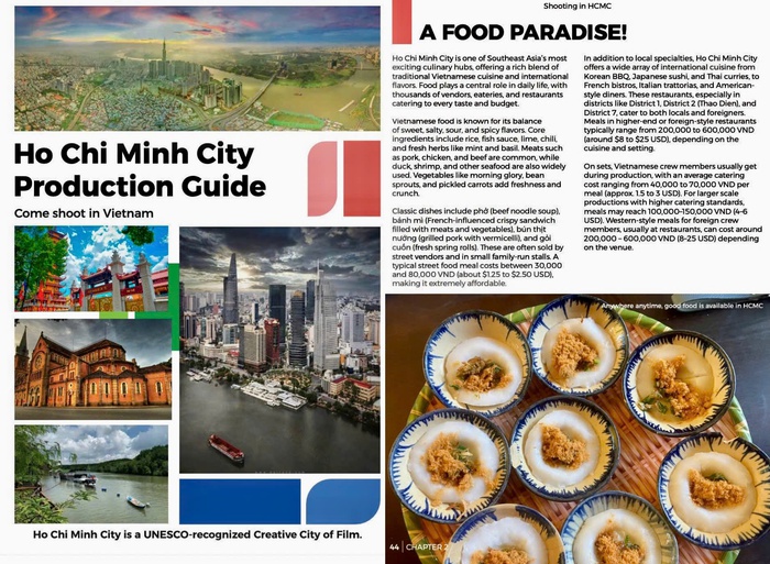 Cẩm nang "TPHCM - Điểm đến sản xuất phim" hơn 60 trang với ngân ngữ tiếng Anh, kèm hình ảnh phong phú