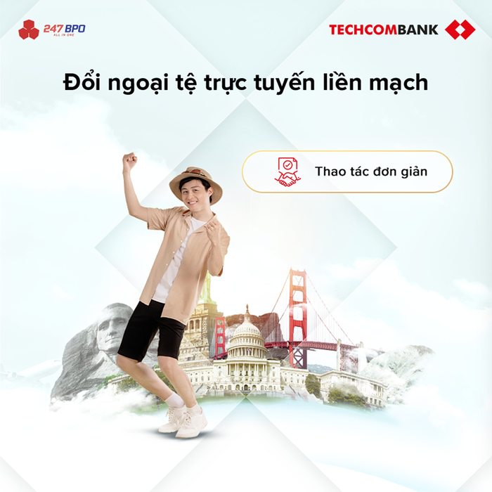 Đi nước ngoài không lo “đội chi phí”: Đổi ngoại tệ minh bạch với Techcombank- Ảnh 1.